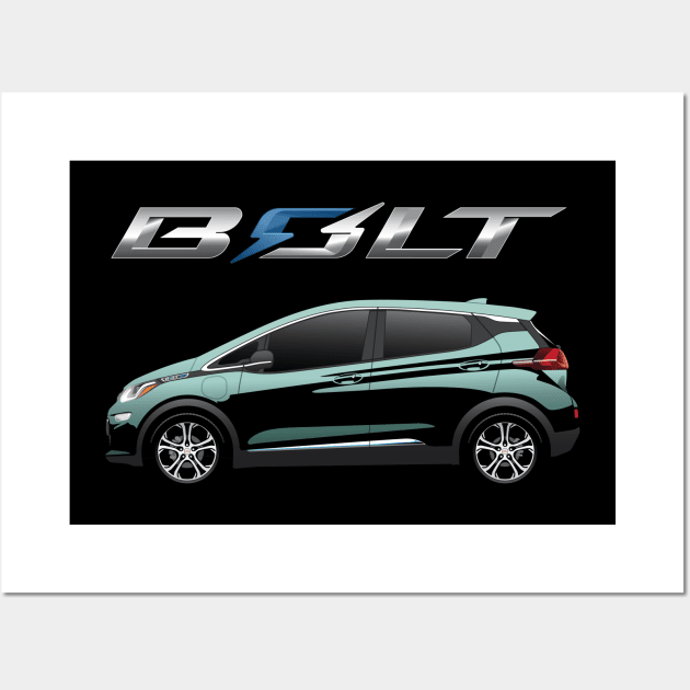 Bolt EV Green Mist Metalic Wall Art by BriteDesign